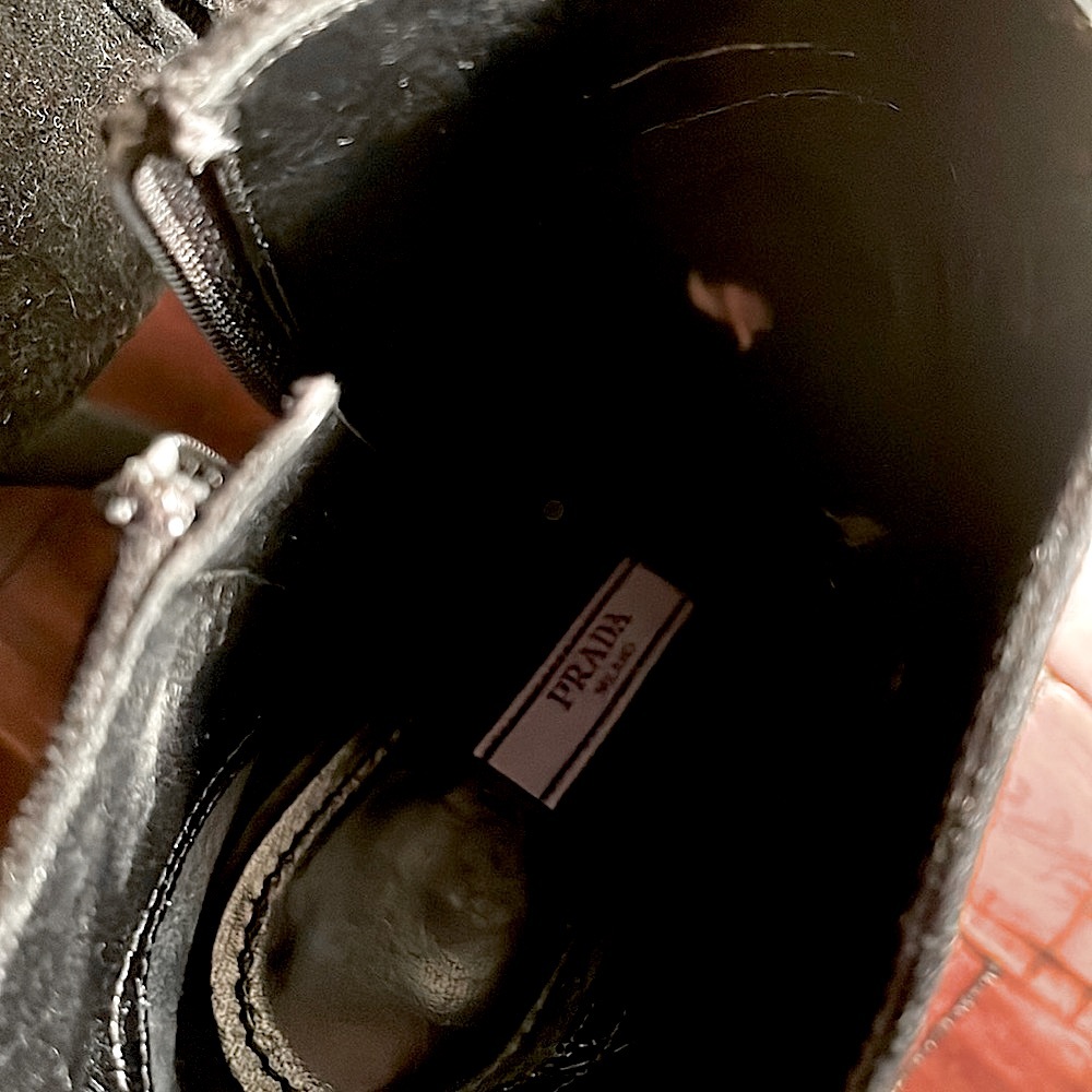 Prada Black Suede Booties 37 - Picture 6 of 8